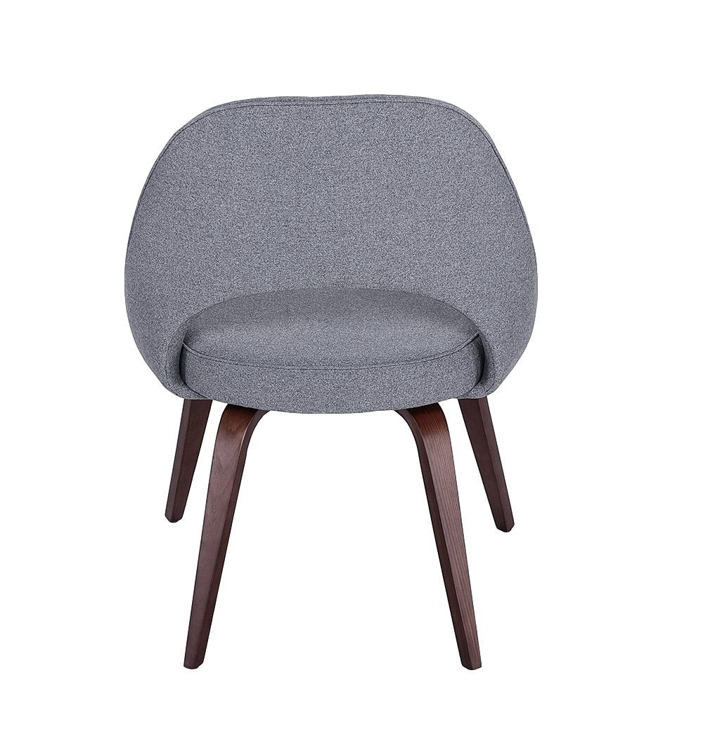 Sienna Executive Side Chair - Dark Grey Fabric & Walnut Legs - GFURN