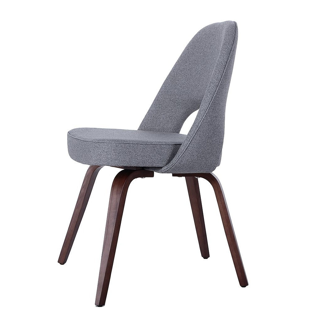 Sienna Executive Side Chair - Dark Grey Fabric & Walnut Legs - GFURN