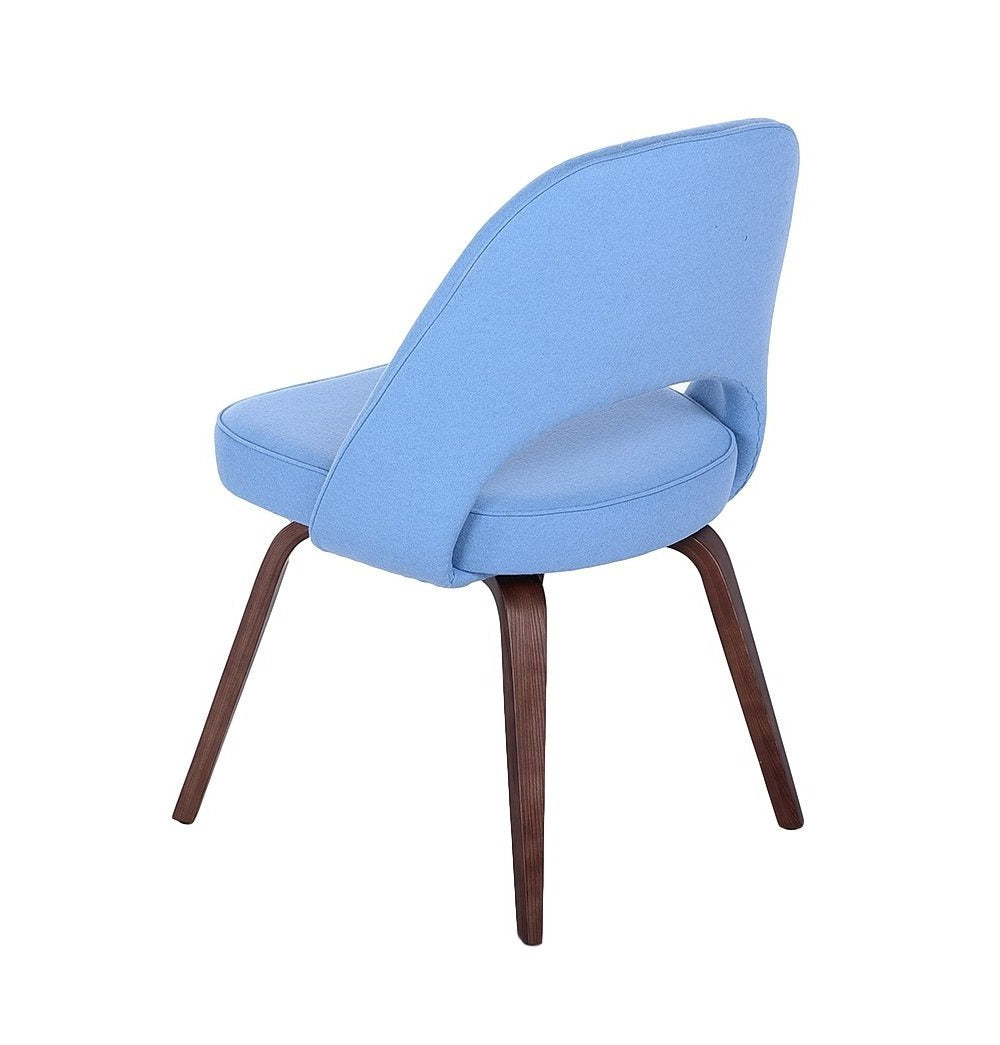 Sienna Executive Side Chair - Light Blue Fabric & Walnut Legs - GFURN