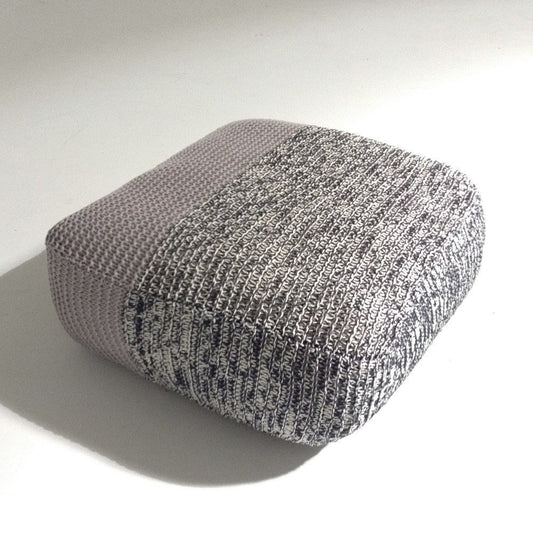 Handmade Knitted Floor Cushion | Mottled Grey & Ashes Of Roses - GFURN
