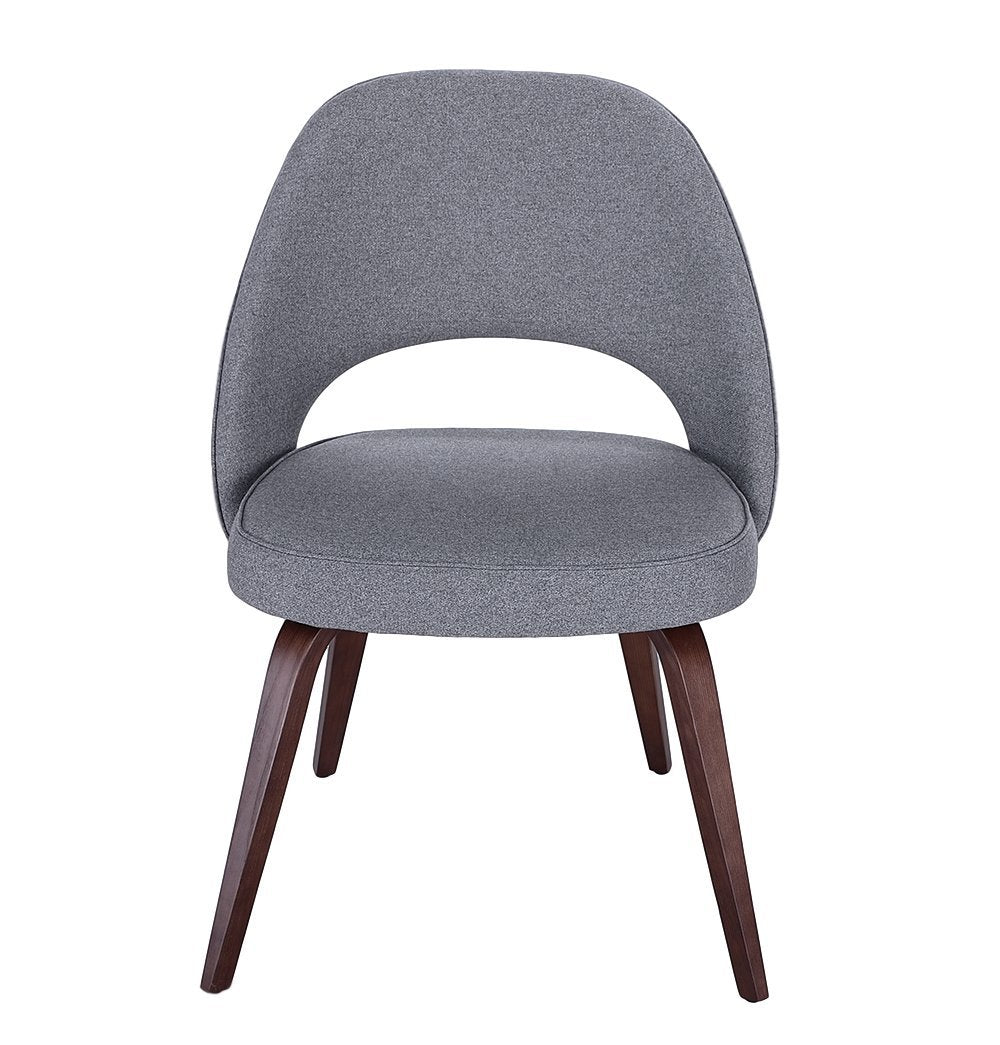 Sienna Executive Side Chair - Dark Grey Fabric & Walnut Legs - GFURN