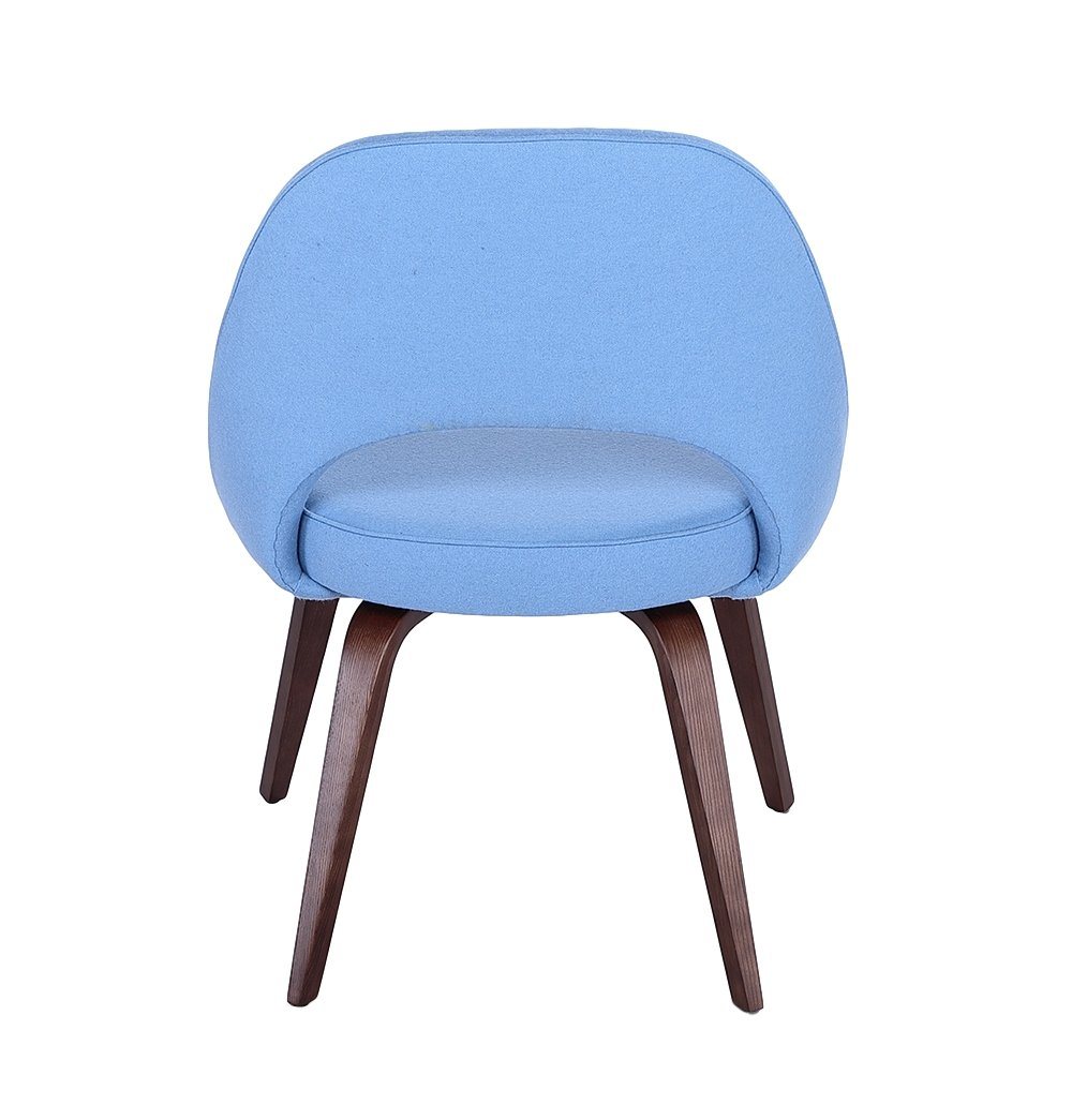 Sienna Executive Side Chair - Light Blue Fabric & Walnut Legs - GFURN