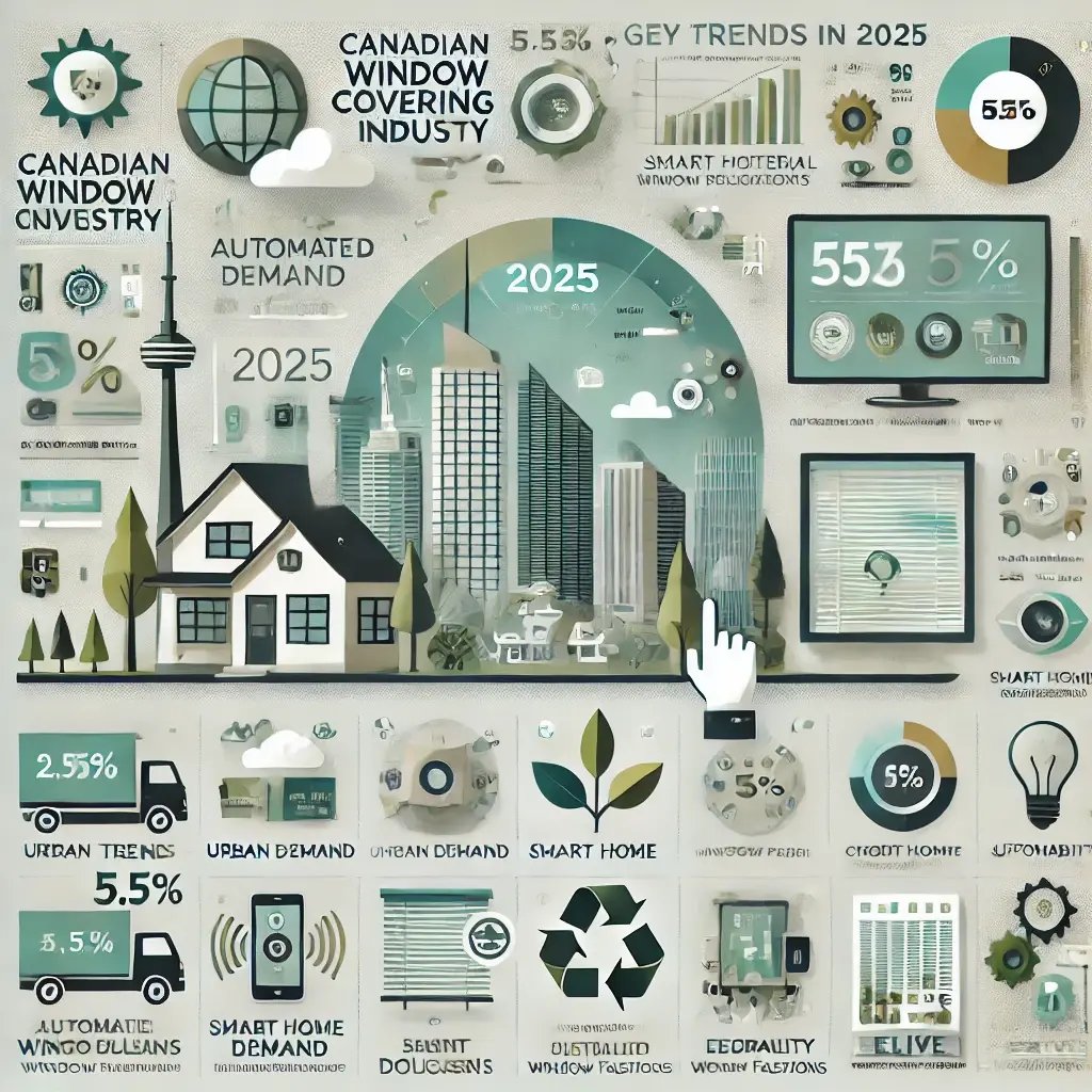 An infographic summarizing the key trends and predictions for the Canadian window-covering industry in 2025