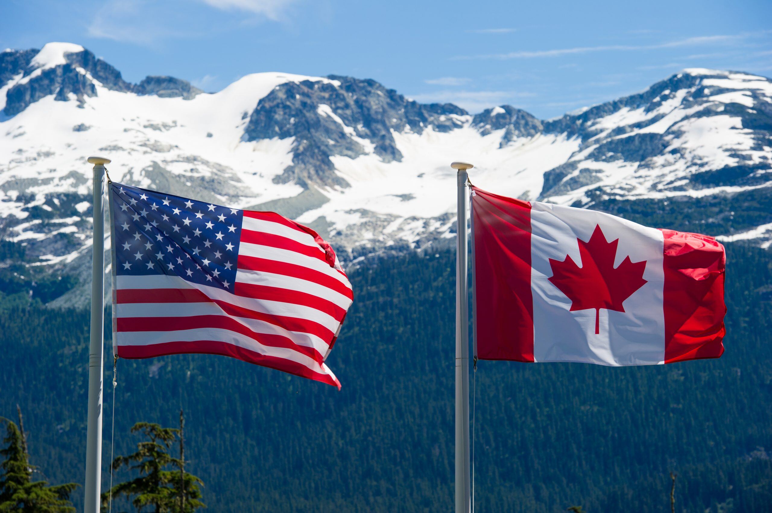 Canada US Flags