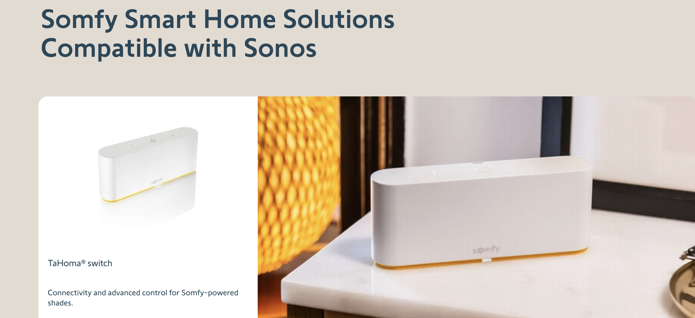 Somfy 2025 Sonos Blinds Integration